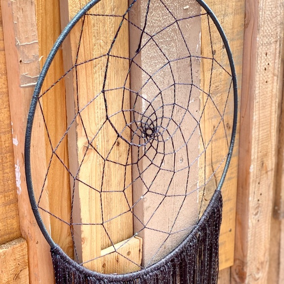 18” handmade dream catcher black with iridescent - Picture 2 of 5